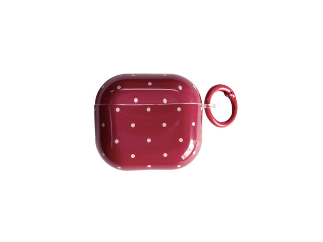 White Polka Dot Red Case with Lock for Airpods 3 Gen,Vintage Aesthetic Pattern Stylish Luxury Trendy Retro Girls Women Protective Cover for Airpod...