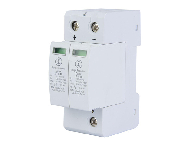2P Surge Arrester Device, Protective Device DC Photovoltaic Protector Low-Voltage Arrester DC Protector Breaker for Home(2P40KA)