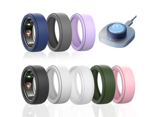 8 Pack Ring Cover for Oura Ring 4 Ceramic/Gen 4/ Gen 3, Anti-Scratch Elastic Silicone Rings Protector,Protector Working Out Accessories for Women...