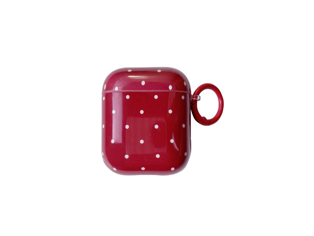 White Polka Dot Red Case with Lock for Airpods 1/2 Gen,Vintage Aesthetic Pattern Stylish Luxury Trendy Retro Girls Women Protective Cover for...