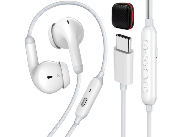 Wired Earbuds 3 EQ Mode USB C Headphones HiFi Bass Sound Black Type C Earphones Corded USBC Plug in Ear Buds for iPhone 17 17e 16 Pro Max 15 for...