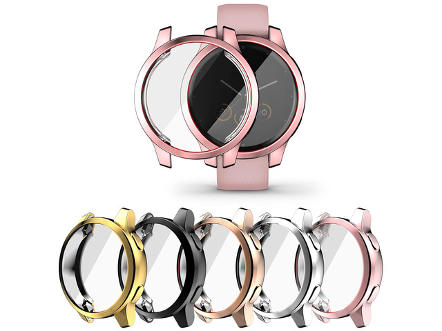 [5Pack] Compatible with Garmin Vivoactive 4S / Venu 2S 40mm Screen Protector Case, Soft TPU Cover All-Around Shockproof Bumper Frame...