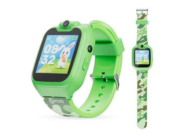 KW01 Smart Watches for Kids, Green 1.54' HD Touch Screen Educational Smartwatch Toy with Games Camera Video Recorder Calculator Flashlight Music...