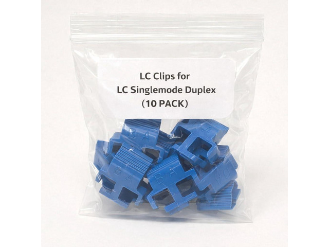 LC Clips for LC Singlemode Duplex Connector Clips 10 Pack Blue for Fiber Optic Cable