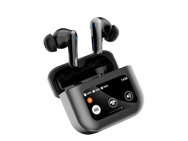 Sports Wireless Headphones LCD Full-Color Touch Screen Bluetooth 5.4 Earbuds Charging Case Headset Earphones with HD Mic for Workout Driving...