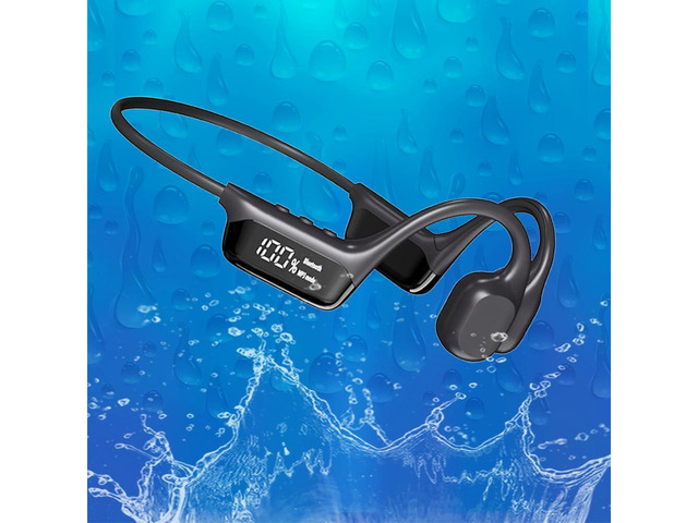 Swimming Headphones Bone Conduction Open Ear Headset MP3 Player Built-in 32G Memory IP68 Underwater Waterproof Stereo Bluetooth Earphone LED Screen...
