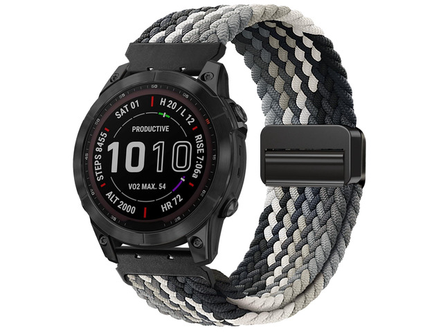 22mm-Quickfit-Bands for Garmin-Fenix-8-47mm - Magnetic Braided Replacement Strap for Garmin-Fenix-7/7 Pro/6/6 Pro/5/5 Plus Forerunner...