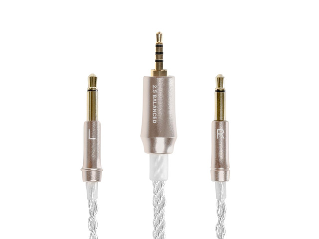 99 Series Silver Plated Upgrade Balanced 2.5mm Jack Headphones HiFi Replacement 2.5mm Male to Dual TS Mono 3.5mm Male Connector Plug Length...