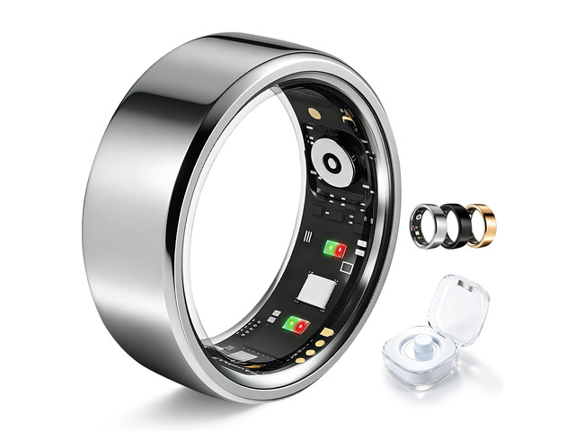 Smart Ring for Women Men Fitness Tracker Heart Rate Sleep Trends 128 Sports Modes Gesture Control Cycle Tracking IP68 Waterproof No Subscription...