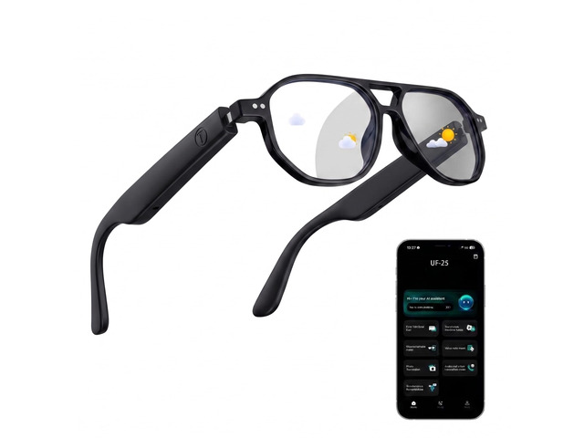 AI Smart Glasses for Men Women Real-Time Translation Open-Ear Audio 160+ Languages Photochromic Lenses AI Assistant Touch Control Bluetooth...