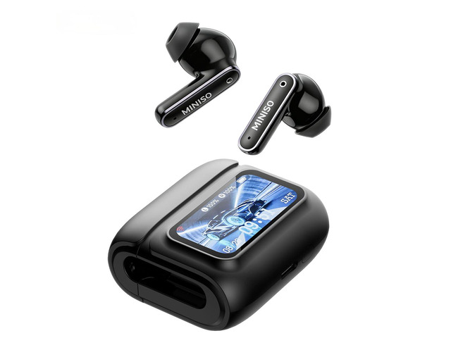 128 - True Wireless Earbuds with Touchscreen, Bluetooth 6.0, HiFi Stereo, 50H Playtime, ANC Noise Canceling Headset, IPX5 Waterproof Earphones for...