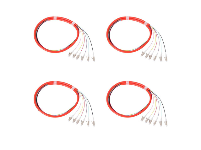 6-Strand LC OM1 Multimode Pigtail 1.2m, 4-Pack 6F LC OM1 multimode pigtails, 1.2m (47.24in). 62.5/125um, low insertion loss. For FTTH, data...