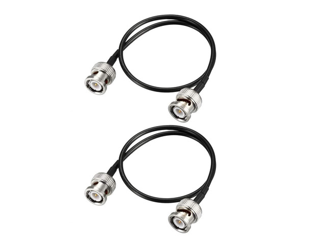 BNC Male to Male Coaxial Jumper Cable 50 ohm 12 inch RG174 for Video Signals,CCTV,DVR,Camera 2pcs