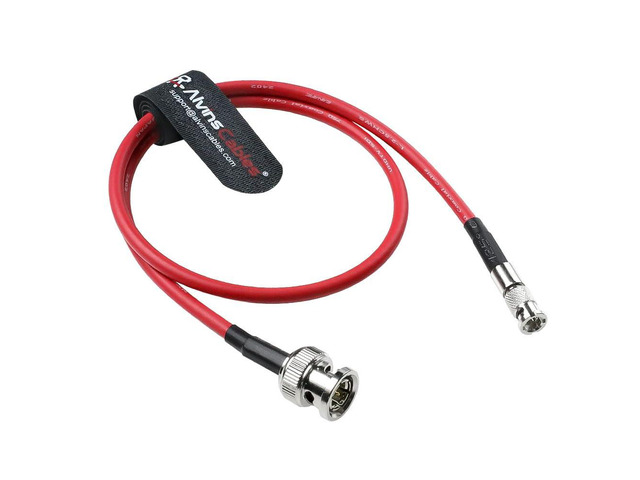 Micro BNC to BNC Cable 12G-SDI High Speed 4K UHD Video Coaxial Cable, 75 Ohm Ultra-Soft for Blackmagic Video Assist 5' Monitor, Red 50CM 19.7inches