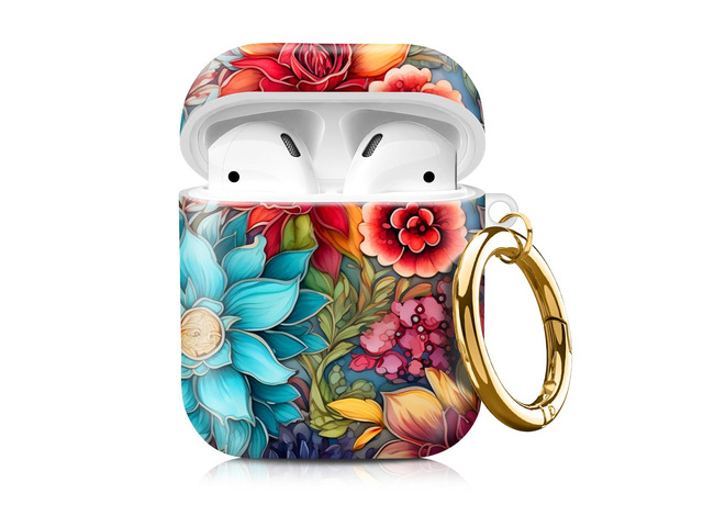 Compatible with AirPod 1/2 Case Cover with Golden Keychain, TPU Protective Shockproof Case for AirPod 1st & 2nd Generation for Girls WomenColorful...