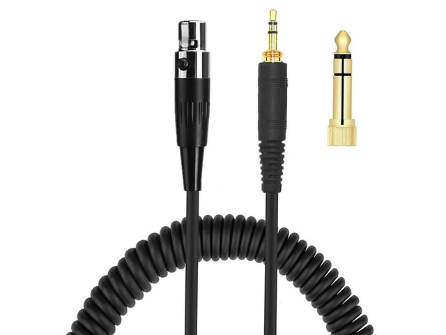 HD 490 Pro Cable, Mini XLR 4 Pin Female 6.35mm Replacement Spring Cable Extension Cord for Sennheiser HD 490 480 Pro Plus, AKG K371BT, Pioneer...