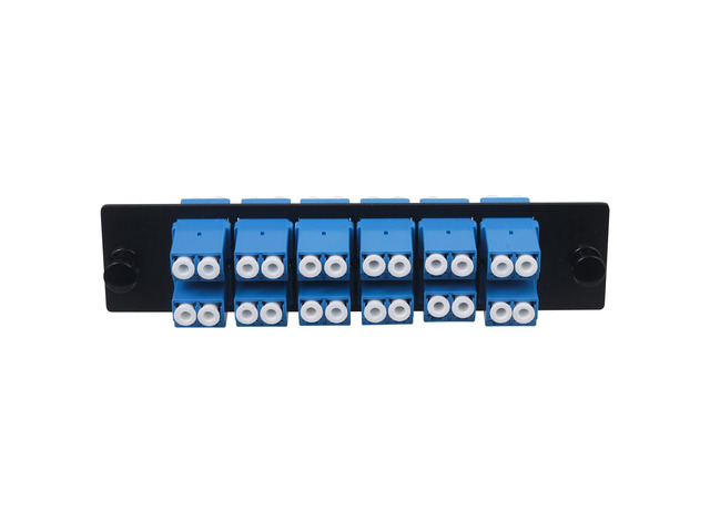 1pc 24 Fibers Cores LC OS2/OS1 Compatible Fiber Patch Panel with 12 Singlemode Duplex LC Adapters, Low Loss, Compatible for 1.25G/10GB OS1 OS2...