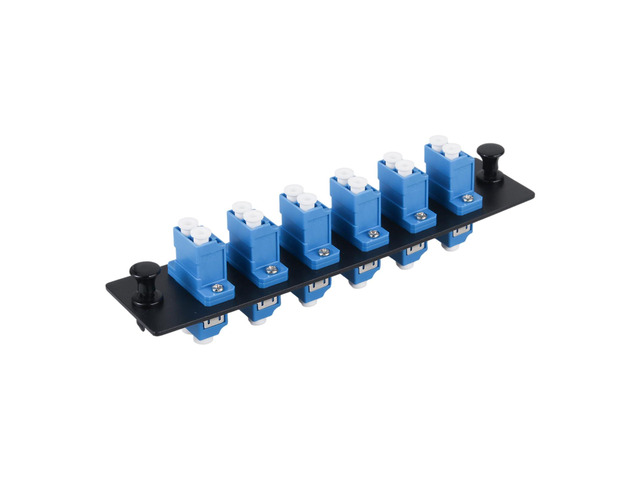 1pc 12 Fibers Cores LC OS2/OS1 Compatible Fiber Patch Panel with 6 Singlemode Duplex LC Adapters, Low Loss, Compatible for 1.25G/10GB OS1 OS2...