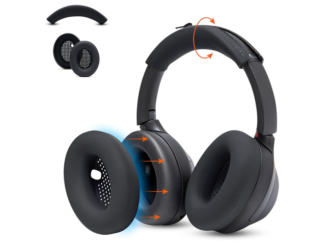 SweatZ and BandZ Bundle Pack for Sony WH-1000XM4 Headphones Sweat Covers and Headband Cover Black