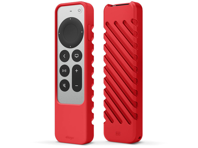R3 Protective Case for Apple TV 4K Siri Remote 3rd & 2nd Gen Lanyard, Great Grip, Shock Absorption, Drop Protection [Red]