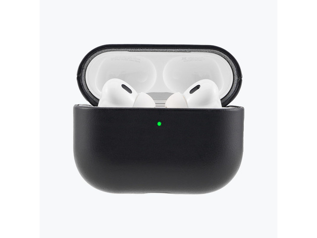 Crazy Horse Leather Case for AirPods PRO 3, Black Battle-Worn Vintage Finish, Rugged Luxury,Handmade Full-Wrap Case,Handmade RustBend Crazy Horse...