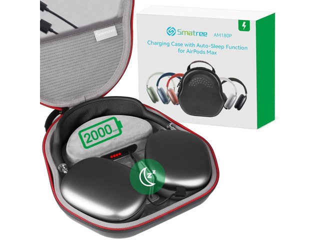 Airpods Max Charging Case only for Airpods Max 2020 Released Lightning Port,2000 mAh Battery Charging Bag with Sleep Mode,Travel Bag with Auto...