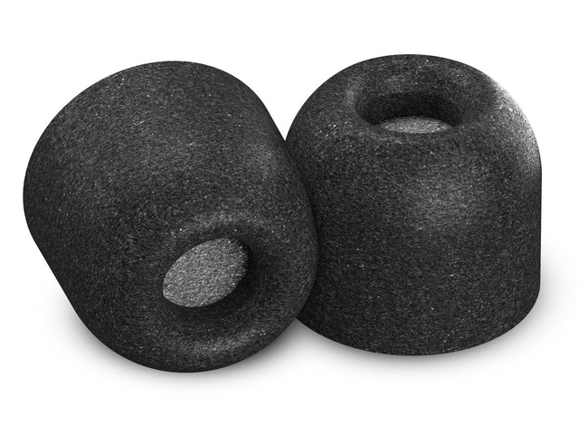 Isolation Plus Memory Foam Ear Tips with WaxGuard, Black Large 3 Pairs, for Sony MDR-XB50AP, XBA-Z5, MDR-EX1000, XBA-A2, WI-1000X & More