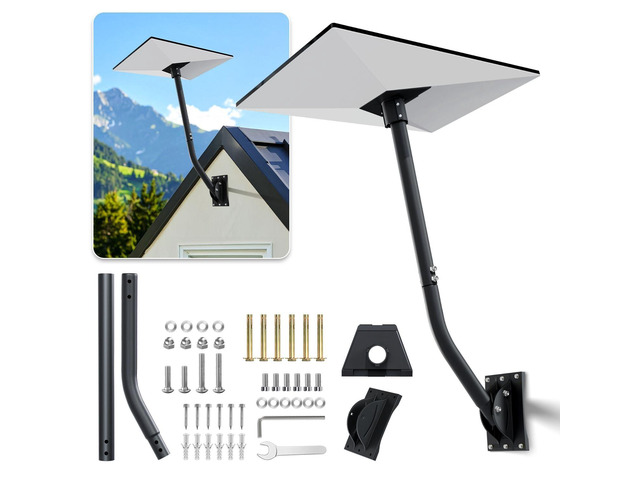 TNP Pole Mount Kit for Starlink Gen 3, 30-Inch Adjustable Roof/Wall Bracket Roof and Wall Mounting Kit with Reversible Arm for Deep Eaves;...