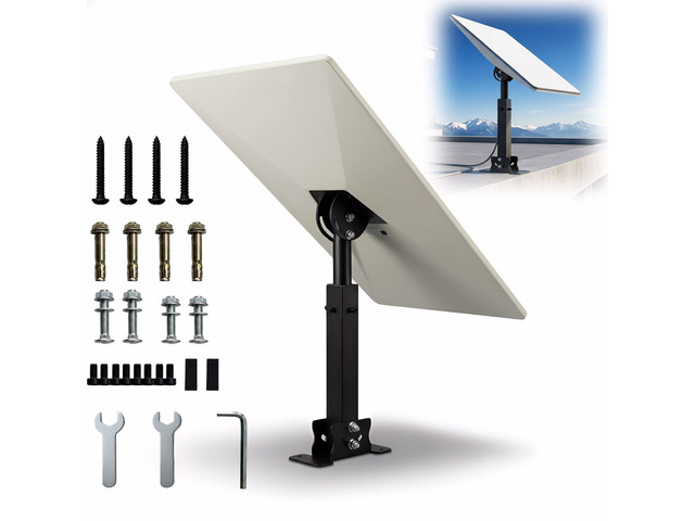 Starlink Mount, for Standard 4/4X/Gen 3 Dish, Adjustable Telescoping Roof Bracket with 360° Rotating Pole, Dual Angle Top and Base Adjustment,...