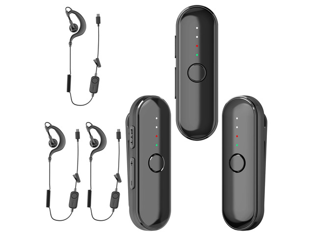 Super Mini Walkie Talkies, Touch-to-Talk Two Way Radio, Small Secure Clip-On Walkie Talkie with Earpieces for Outdoor Sports, Restaurants, Retail...