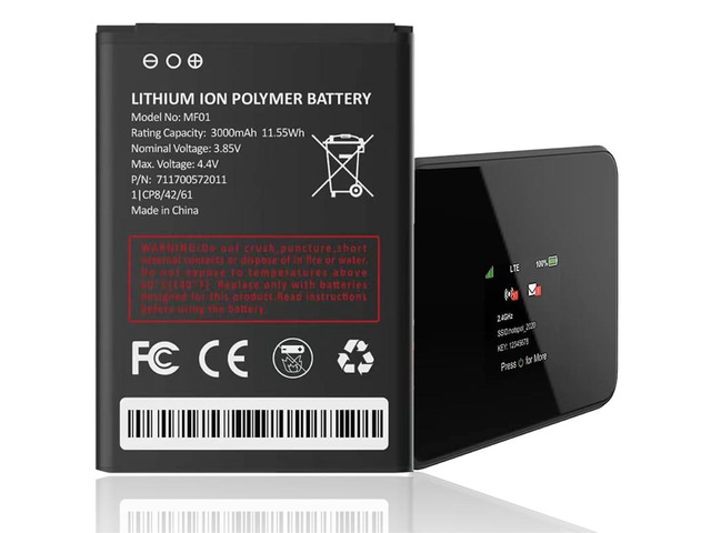 3000mAh Battery for MF01, Replacement Battery for AT & T Turbo Hotspot 2 (CT2MHS01) NO 711700572011 Long Endurance High Capacity with Energy Saving...