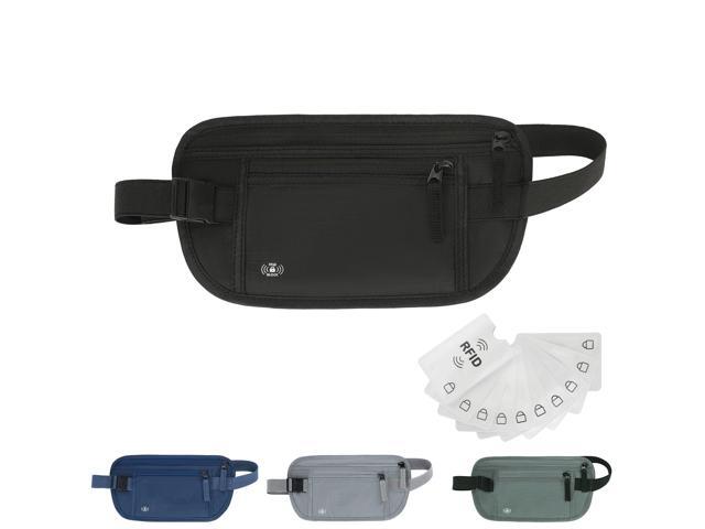 Money Belt for Travel, RFID Blocking, Hidden Money Belt, Passport Holder for Travel (Black)