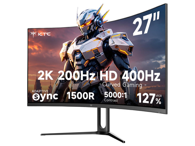 H27S5 27 Inch Curved Gaming Monitor, QHD 2K 200Hz / HD 400Hz Dual Mode