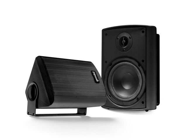 Outdoor Bluetooth Speakers, Daisy-Chain Pair, Wall-Mount, 6.5' 6.5' outdoor wall-mount speakers, pair - IP44 all-weather - Bluetooth & AUX,...