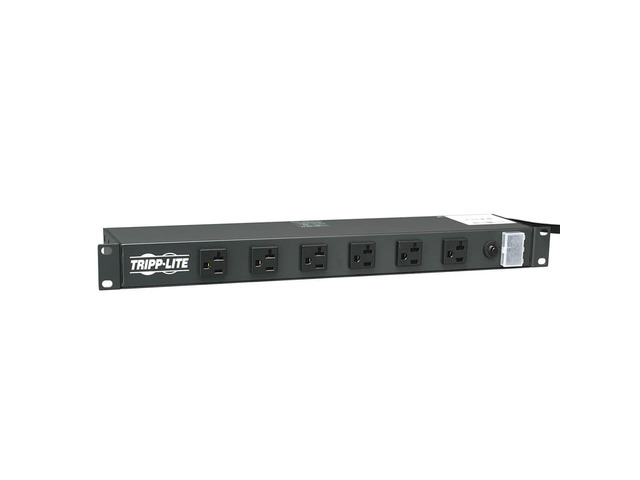12-Outlet Rackmount PDU Power Strip, Six Front & Six Rear Facing Outlets, 20A, 120V, 15ft Cord with L5-20P Plug, Horizontal 1U Rack Mount,...