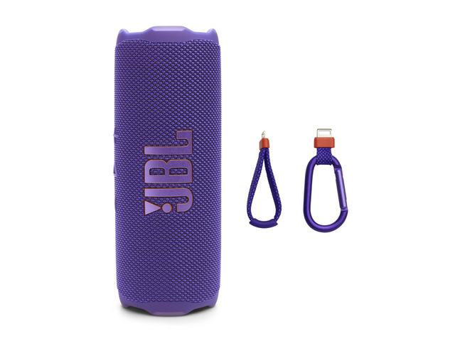 Flip 7 Portable Bluetooth Speaker, Waterproof and Drop-Proof - Purple Up To 16 Hours Playtime, IP68 Dustproof Build, Clip-On Loop, USB C Lossless...
