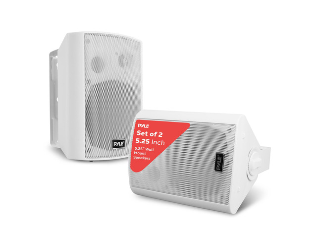 5.25' Wall Mount Bluetooth Speakers, Waterproof Indoor/Outdoor Speaker System, 240W Max, Marine Grade, Wireless Music Streaming, Full Range Stereo,...