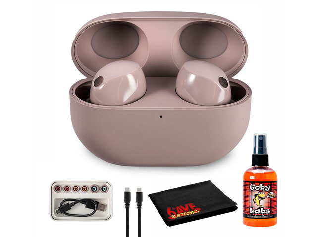 WF-1000XM5 True Wireless Noise Canceling Earbuds (Pink) Hi-Res Audio, Bluetooth 5.3, Adaptive ANC, Built-in Microphone with Goby Labs Cleaner and...