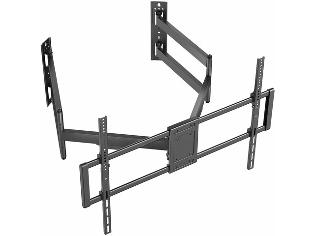 Black Corner TV Wall Mount for 46-100 in Flat Screens, MOUNT-CR100C Sturdy Steel Dual Arm Design, Full Motion TV Mount for LCD LED Plasma Flat...