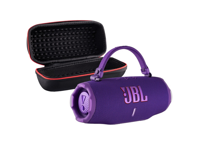 Charge 6 Portable Bluetooth Speaker (Purple) IP68 Waterproof, DustProof, and DropProof, Outdoor Wireless Audio 28Hrs Playtime + Travel Case Bundle
