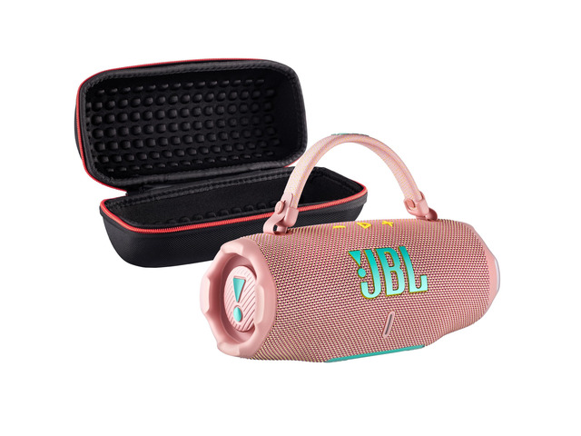 Charge 6 Portable Bluetooth Speaker (Pink) IP68 Waterproof, DustProof, and DropProof, Outdoor Wireless Audio 28Hrs Playtime + Travel Case Bundle