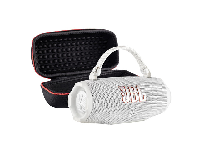 Charge 6 Portable Bluetooth Speaker (White) IP68 Waterproof, DustProof, and DropProof, Outdoor Wireless Audio 28Hrs Playtime + Travel Case Bundle