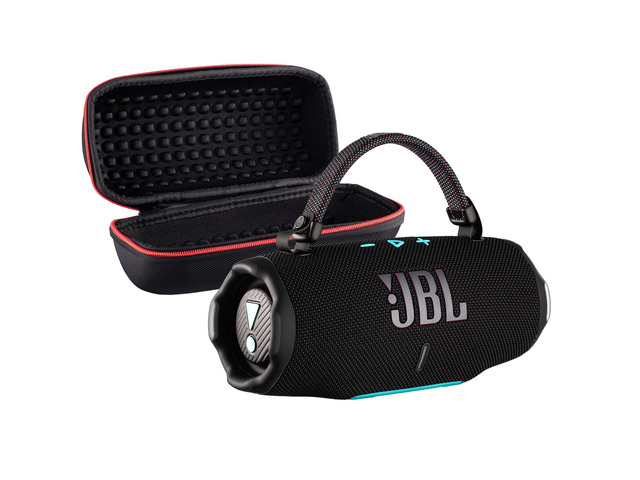 Charge 6 Portable Bluetooth Speaker (Funky) IP68 Waterproof, DustProof, and DropProof, Outdoor Wireless Audio 28Hrs Playtime + Travel Case Bundle