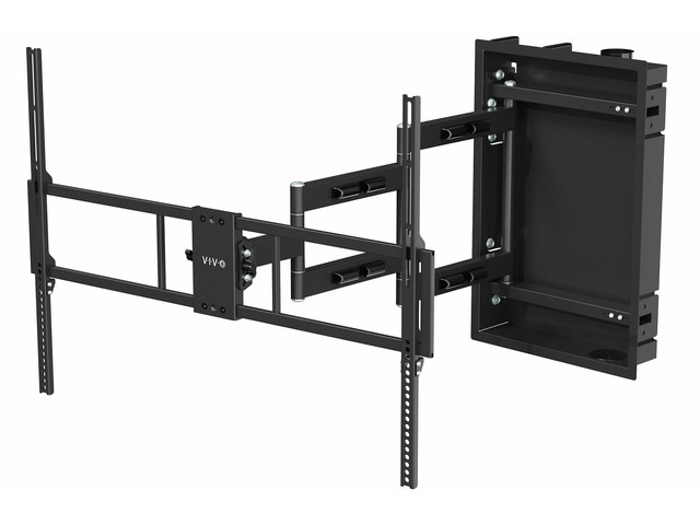 Recessed 50 to 100 inch LED LCD TV Wall Mount, Articulating Full Motion in-Wall TV Bracket for Flush Installation, Holds up to 110 lbs, Black,...