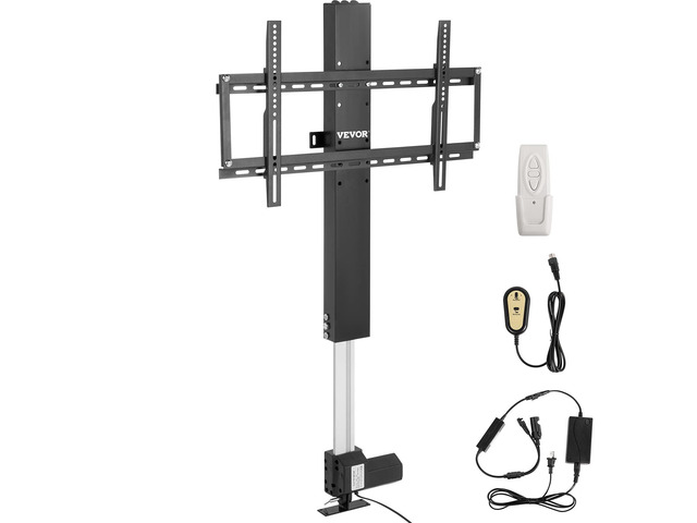 Motorized TV Lift Stroke Length 31 Inches Motorized TV Mount Fit for Max.60 Inch Lift with Remote Control Height Adjustable 42-73 Inch,Load...