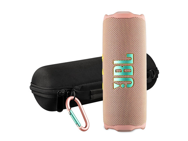 FLIP 7 (Pink) Waterproof Portable Speaker Bundle with X-Halo Hardcase (Black)