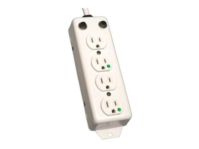 Safe-IT Medical-Grade Power Strip, 4 15A Hospital-Grade Outlets, 2ft. Cord, UL 1363A (PS-402-HG-OEM)