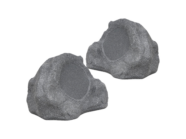 Pair of 2-Way 8' High Fidelity Passive Outdoor Rock Speakers, Weather-Resistant, 70V/100V/8-Ohm, Commercial Installation for Garden, Yard, Deck,...