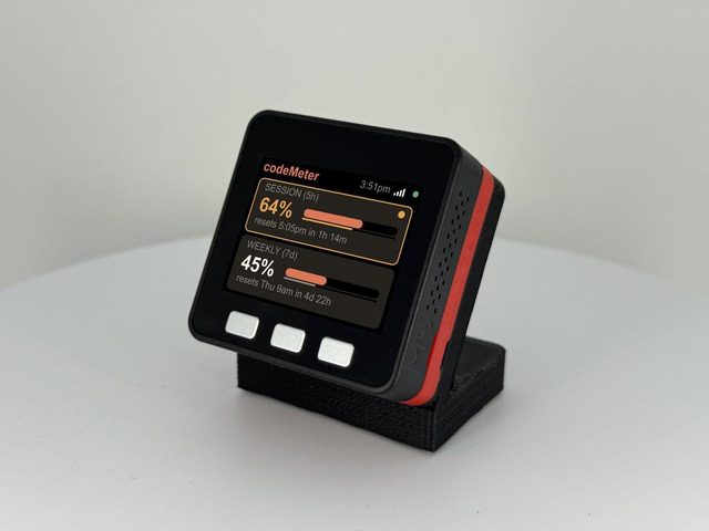 codeMeter Claude Code Usage Monitor, WiFi AI Coding Limit Tracker, 5 Hour and Weekly Usage Display, Anthropic Usage Meter, Developer Desk Gadget,...