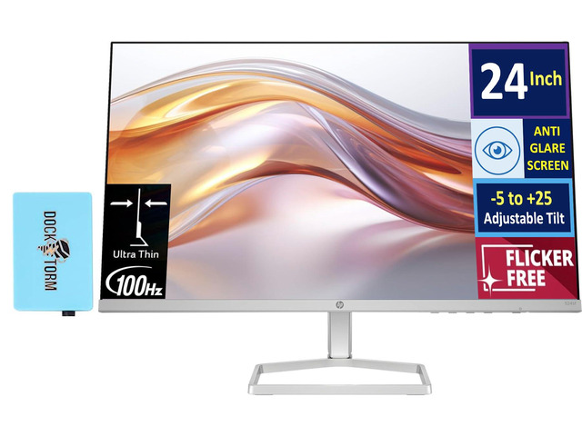 24' 100Hz 300 nits IPS FHD (1920x1080) Monitor (Replaces M24f), 1x HDM with Docztorm Hub USB Port Expander, Flicker-Free, Adjustable Tilt, 1x...